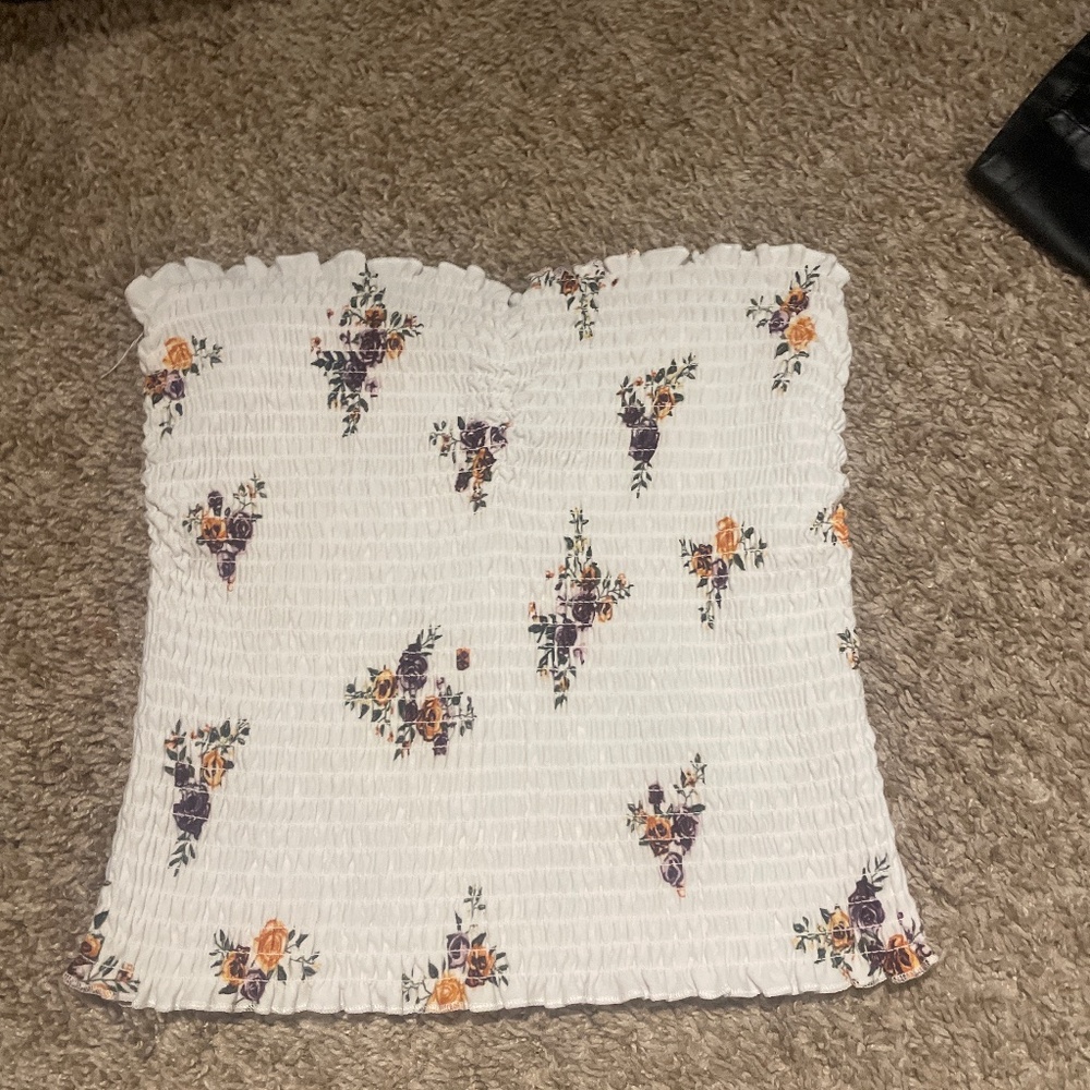 White Floral Summer Top